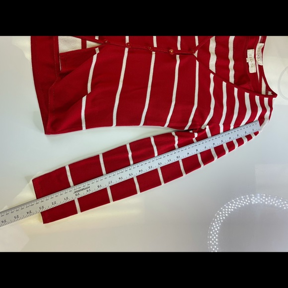 Escada Red & White Striped Sweater Twin Set Sz 36 - Picture 8 of 11